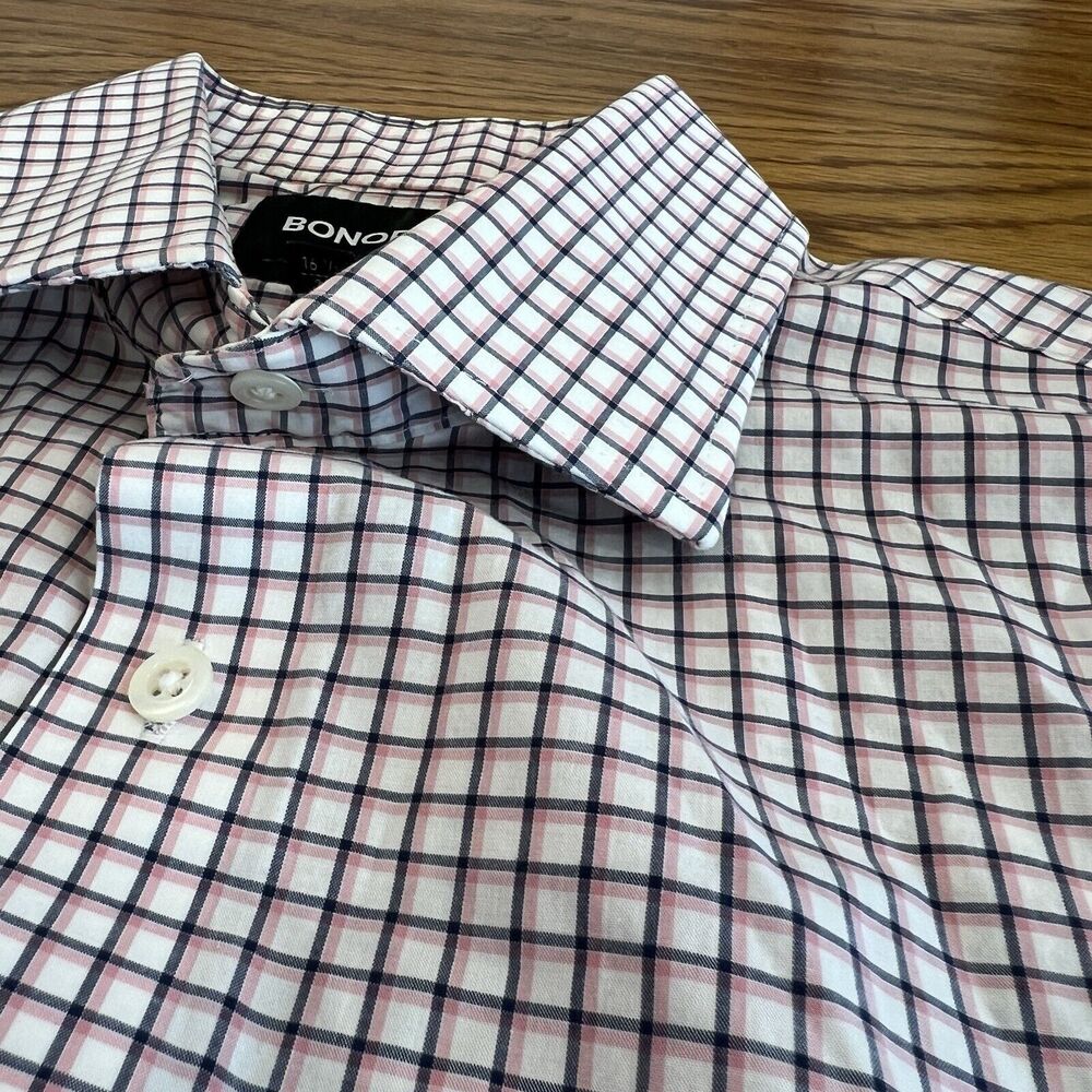Bonobos Mens Plaid‎ Tailored Fit Size 16.5 Shirt Long Sleeve Button Up